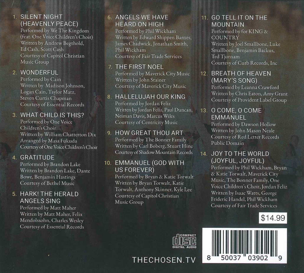 SOUNDTRACK CD THE CHOSEN – Christmas with The Chosen