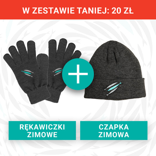 THE CHOSEN - ZESTAW: Czapka + rękawiczki (3 ryby) - Unisex