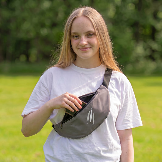 Saszetka biodrowa typu NERKA - Szara - Trzy ryby