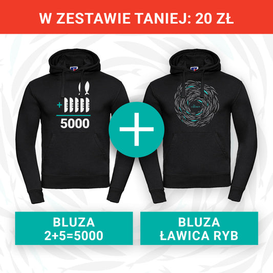 Zestaw: Bluza z kapturem (Ławica ryb) + Bluza z kapturem (2+5=5000)